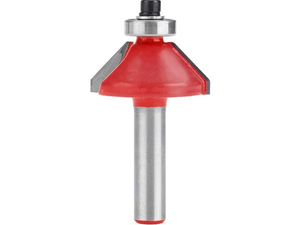 Extol Prémium felsőmaró fára, 45° kúpos (szögmaró), csapágyas, D30×H13, befogás: 8mm, keményfém lapkás