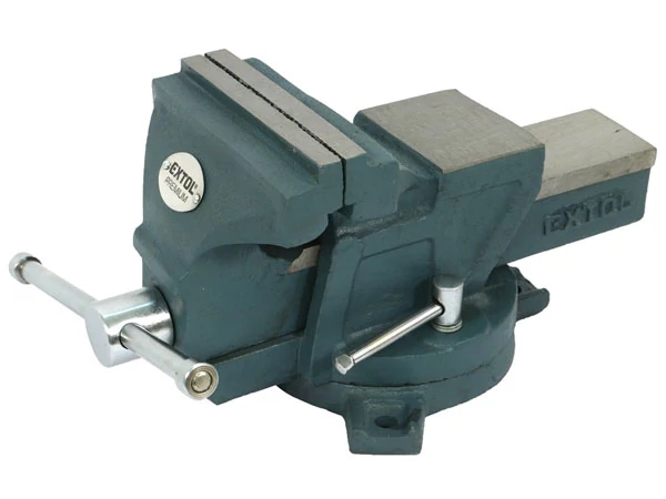 Extol Prémium satu forgatható;150 mm, 11 kg, max.befogás:115mm, max. összeszorító erő: 10kN, pofák keménysége: HRC 48-52