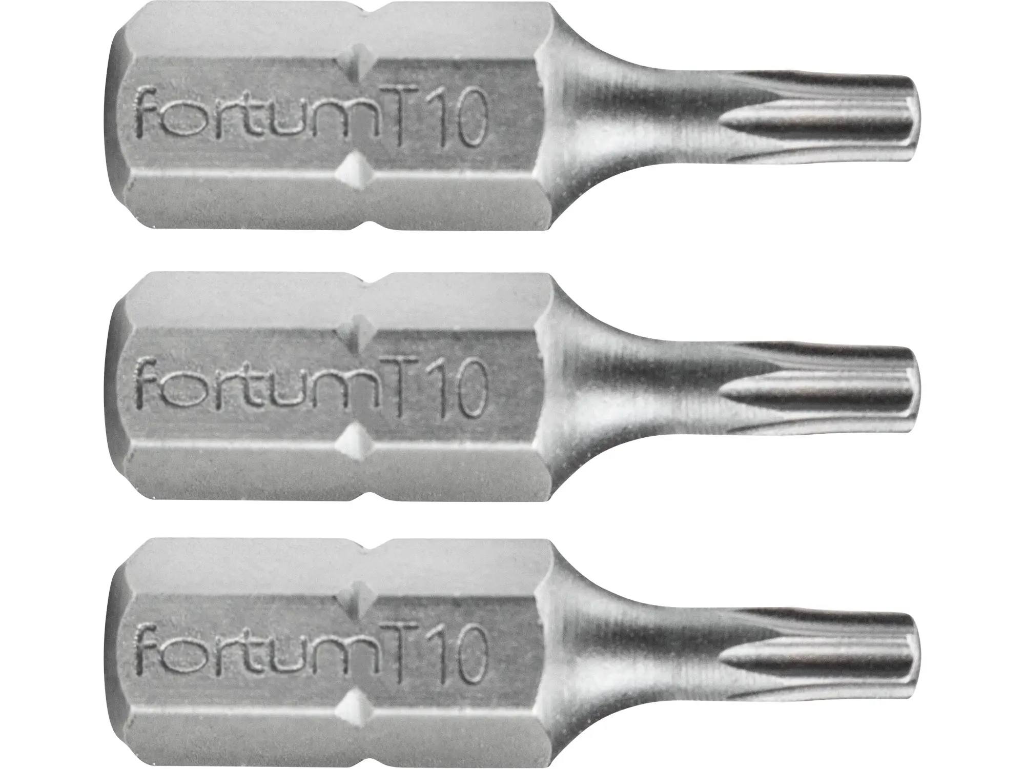 Fortum behajtóhegy TORX, 3 db, S2 acél; T10×25mm, bliszteren