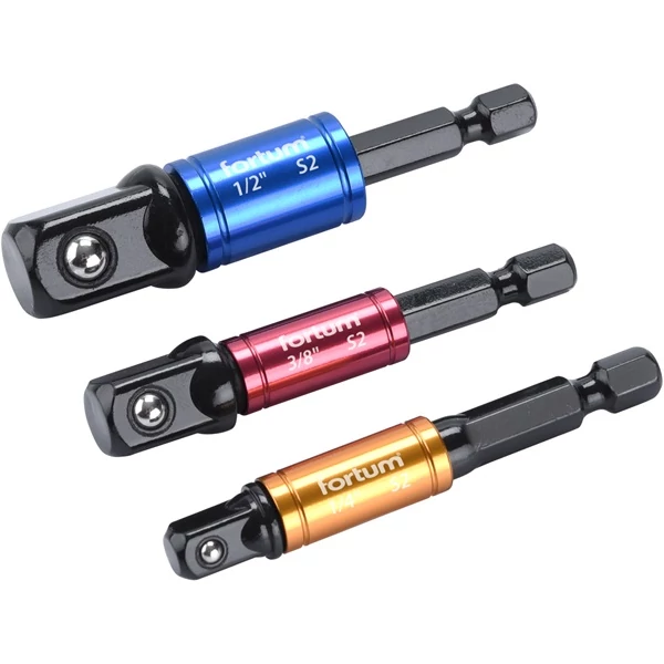 Fortum dugókulcs adapter készlet 3db-os; 1/4
