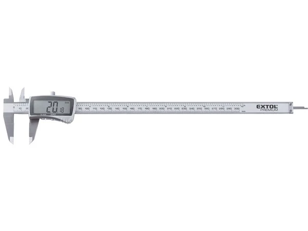 Extol Prémium digitális tolómérő; 0,01×300 mm, mélységmérővel (8825223)