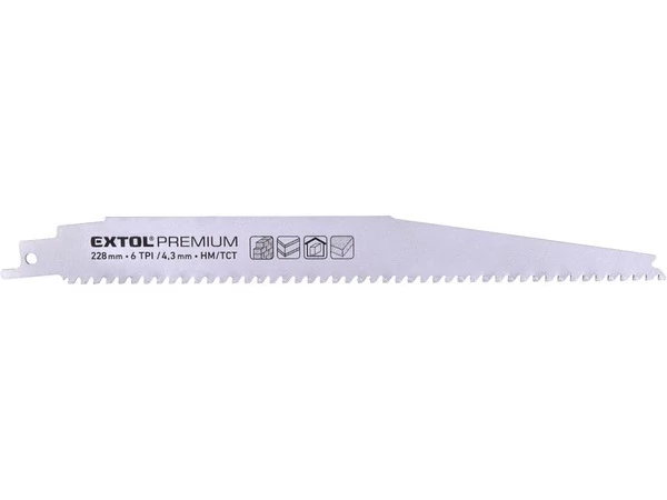 Extol Prémium keményfémlapkás szablyafűrészlap 1db, Bosch befogás, HM/TCT fogak, 228 mm (8806301)