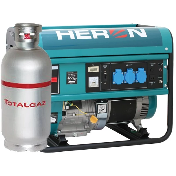 Heron EGM-55/48 AVR-1G benzin-gáz motoros áramfejlesztő, max 5500/4800 VA, egyfázisú (8896113G)